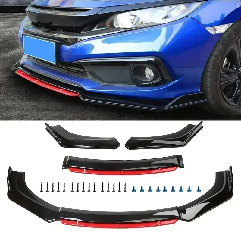 

Car Front Shovel Bumper Diffuser Universal ABS 5Pcs Car Front Bumper Chin Lip Body Kit Spoiler Canard Splitter Auto Parts