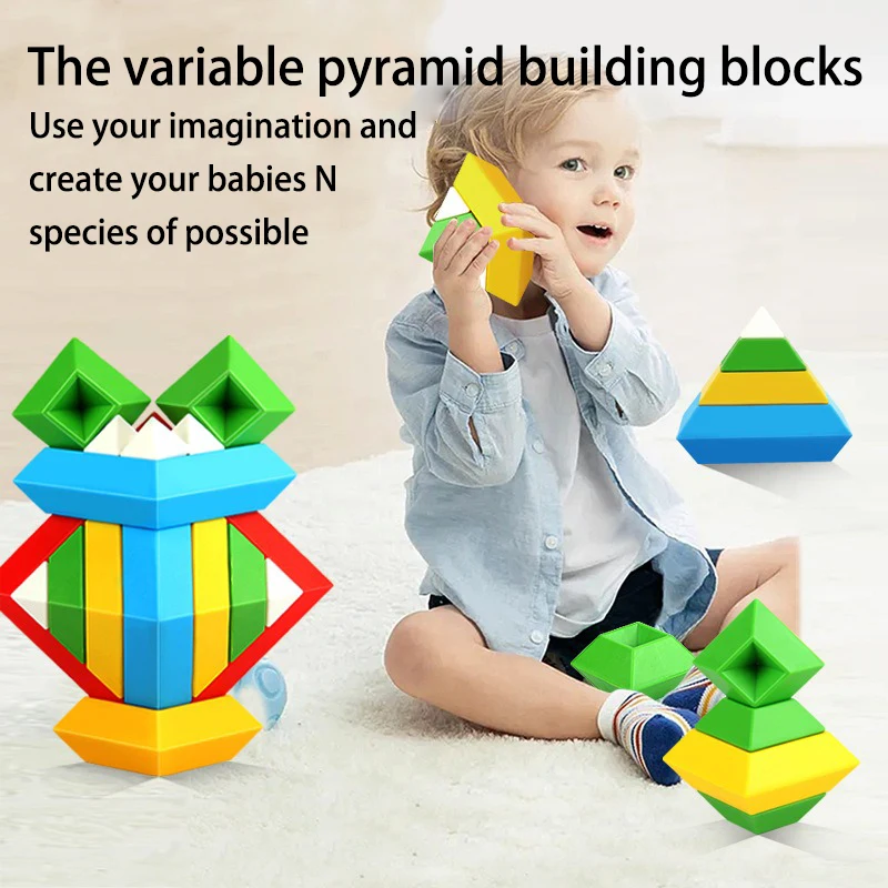 Big Size Building Blocks Classic Creative Building Block Pyramid Educational Toys Gift Kids  Balanced Stacking Height DIY Model