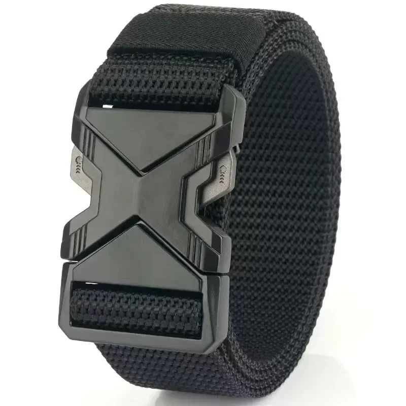 The New Men's 125cm Buckle Belt Nylon Braided Lightweight Breathable Daily Commuter Men's Belt