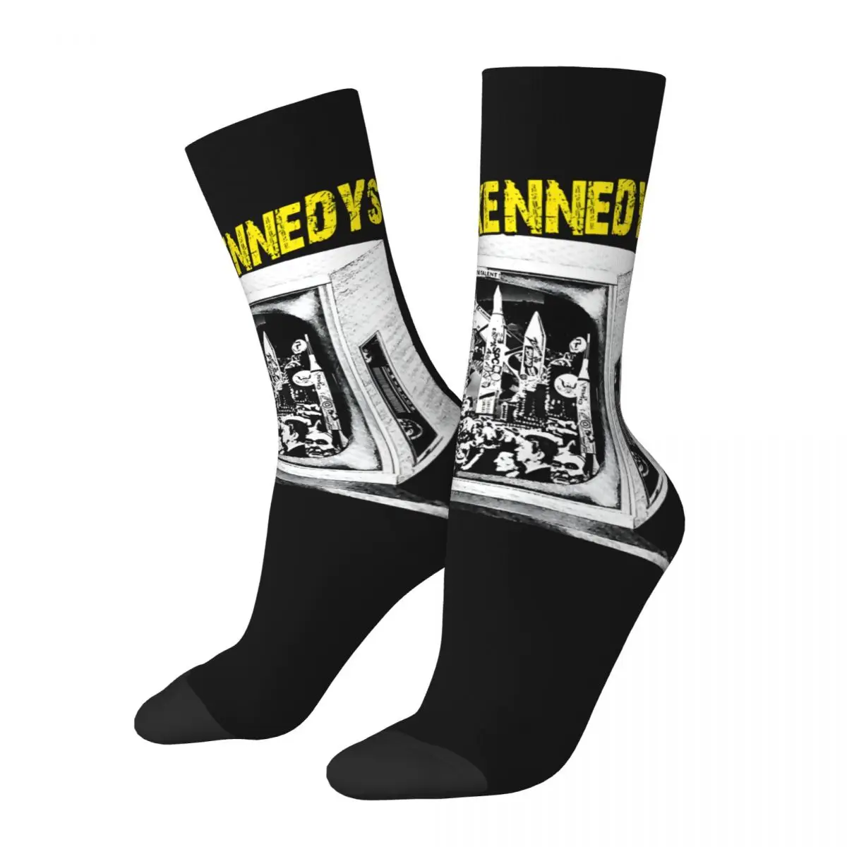 Funny Crazy Sock for Men Dazzling Hip Hop Harajuku DEAD '? Kennedys Happy Quality Pattern Printed Boys compression Casual Gift