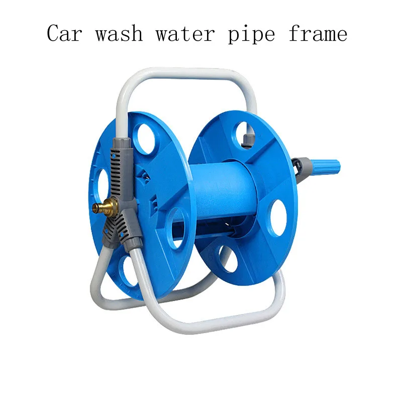 Water Hose Reel Floor Standing Water Pipe Roll Pipe Storage Rack Winding Tool for Outdoor Garden Car Washing Water Pipe Truck