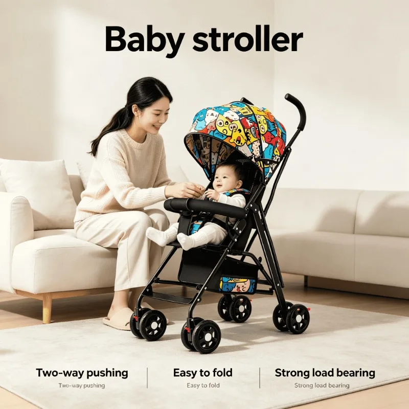 

Lightweight Umbrella Stroller - Reclining Seat One-Hand Fold Portable Travel Baby Stroller Compact Design for Easy Storage