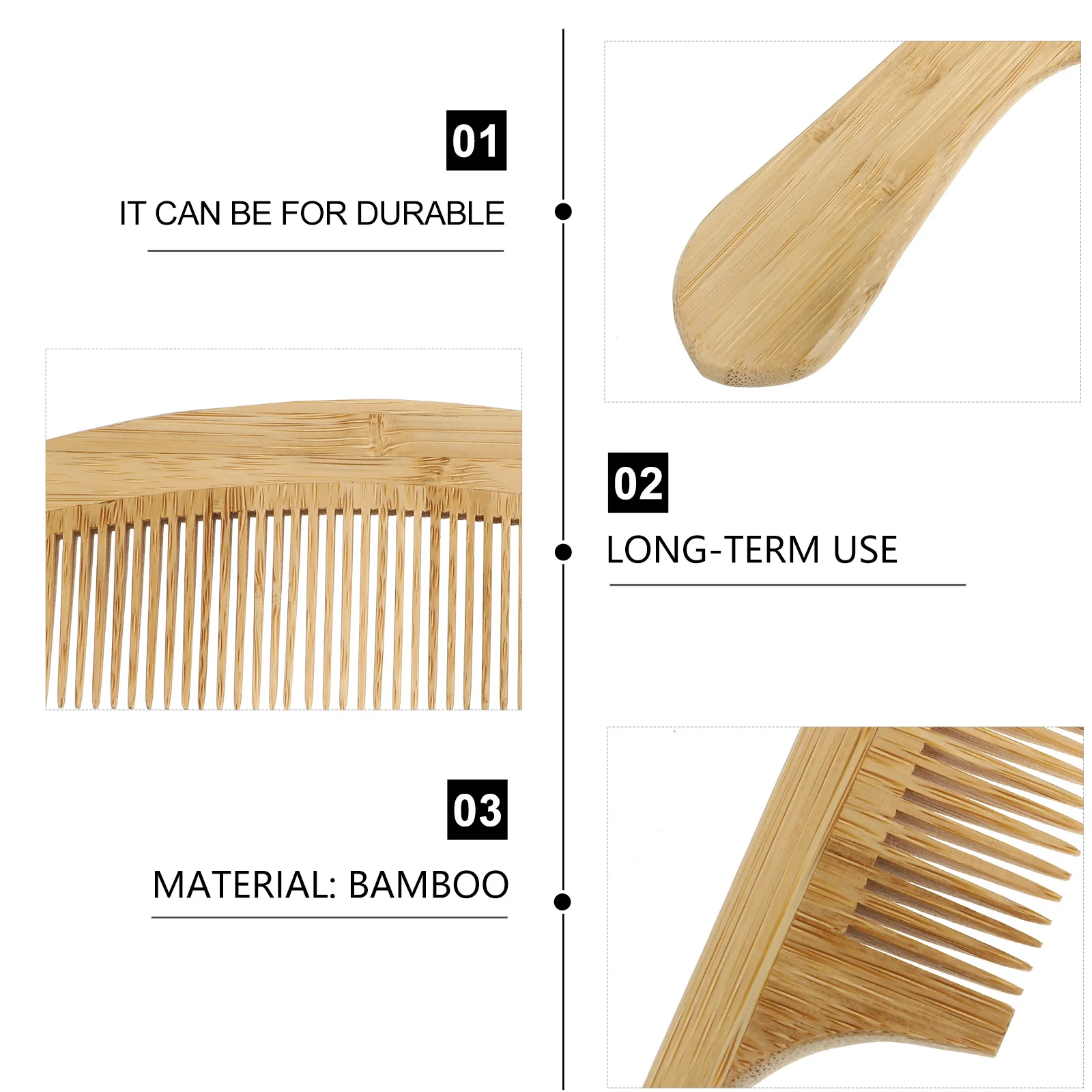 

7Pcs Bamboo Hairbrush Wooden Hair Brush Comb Set Tail Comb Scalp Massage Hair Styling Tool for Men Women