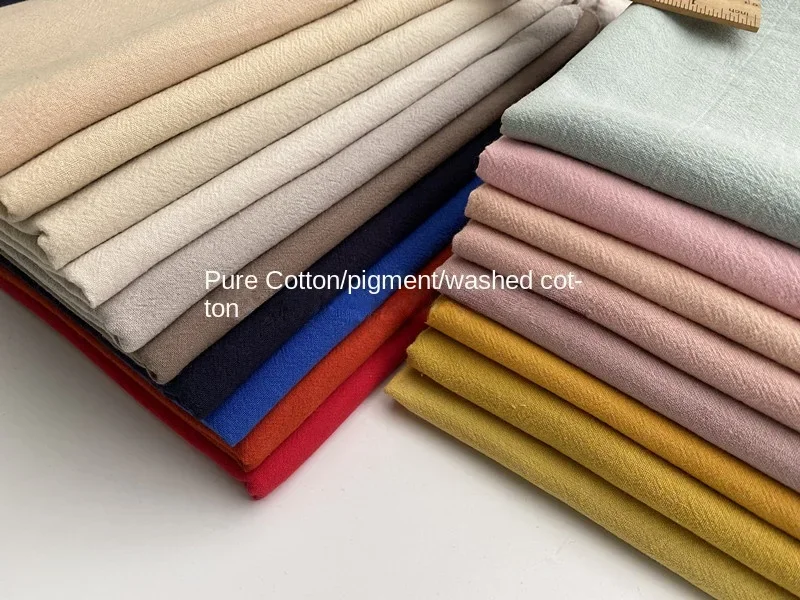 23 Colors Retro Washed Cotton Solid Color Fabric Pure Cotton Handmade DIY Clothing Fabric Dress Material Per Meter