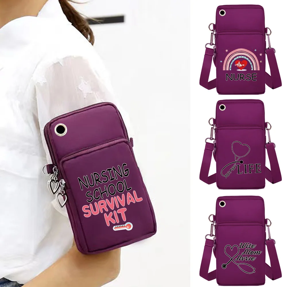 Women Packet Universal Cell Phone Pouch Nurse Print Bag Iphone14 Pro/Huawei/Xiaomi/oppo/vivo Outdoor Sport Accessories Organizer