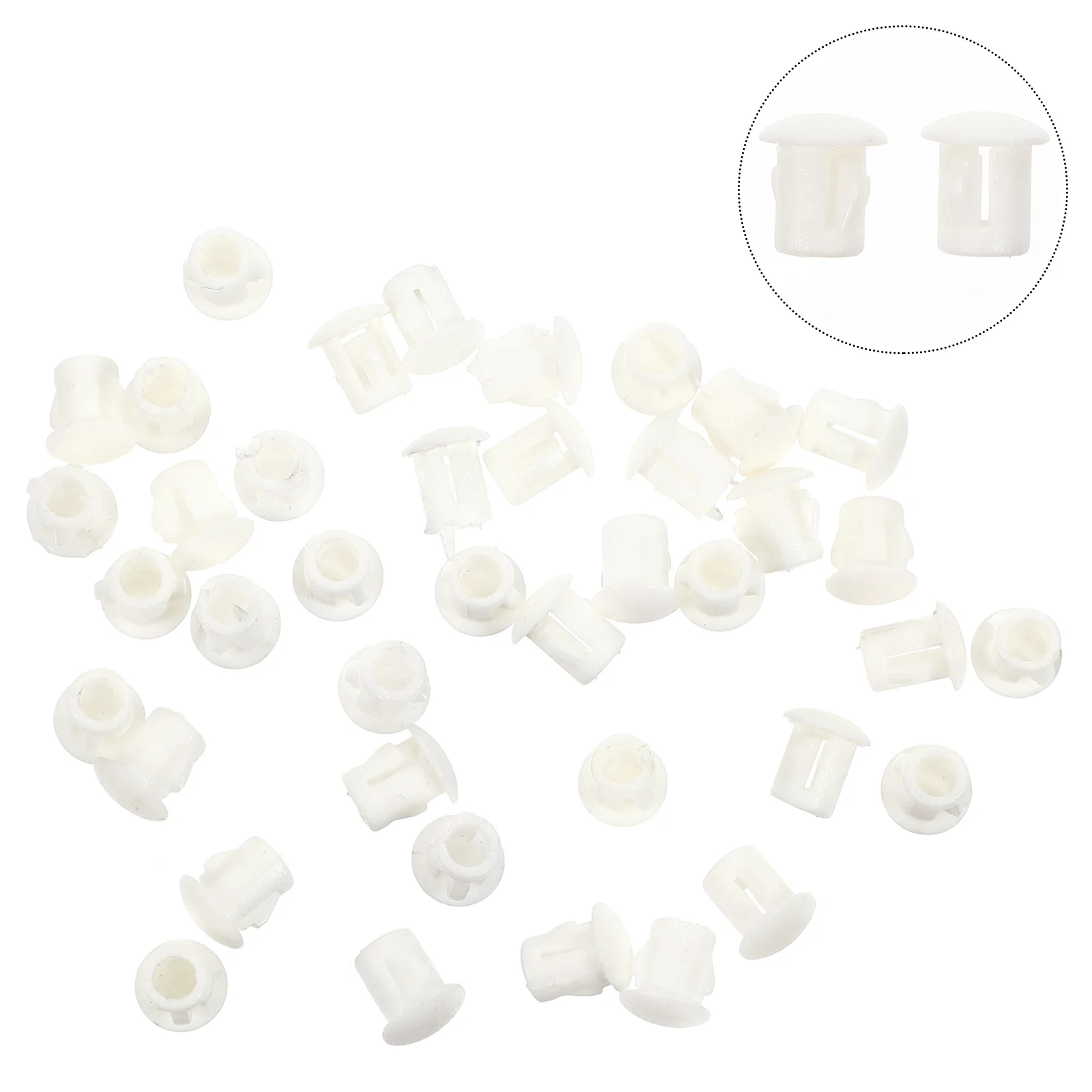 

100Pcs Nylon Snap in Type Round Hole Plugs Flame Retardant Locking Furniture Panel Covers Snap in Locking Hole Plugs