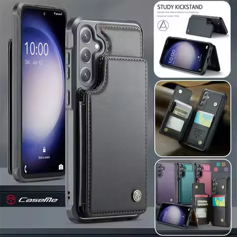 RFID Blocking Leather Phone Case for Samsung Galaxy S25 Ultra S24 FE S23 Plus S22 S21 S20 A16 A36 A56 A15 5G Wallet Card Cover