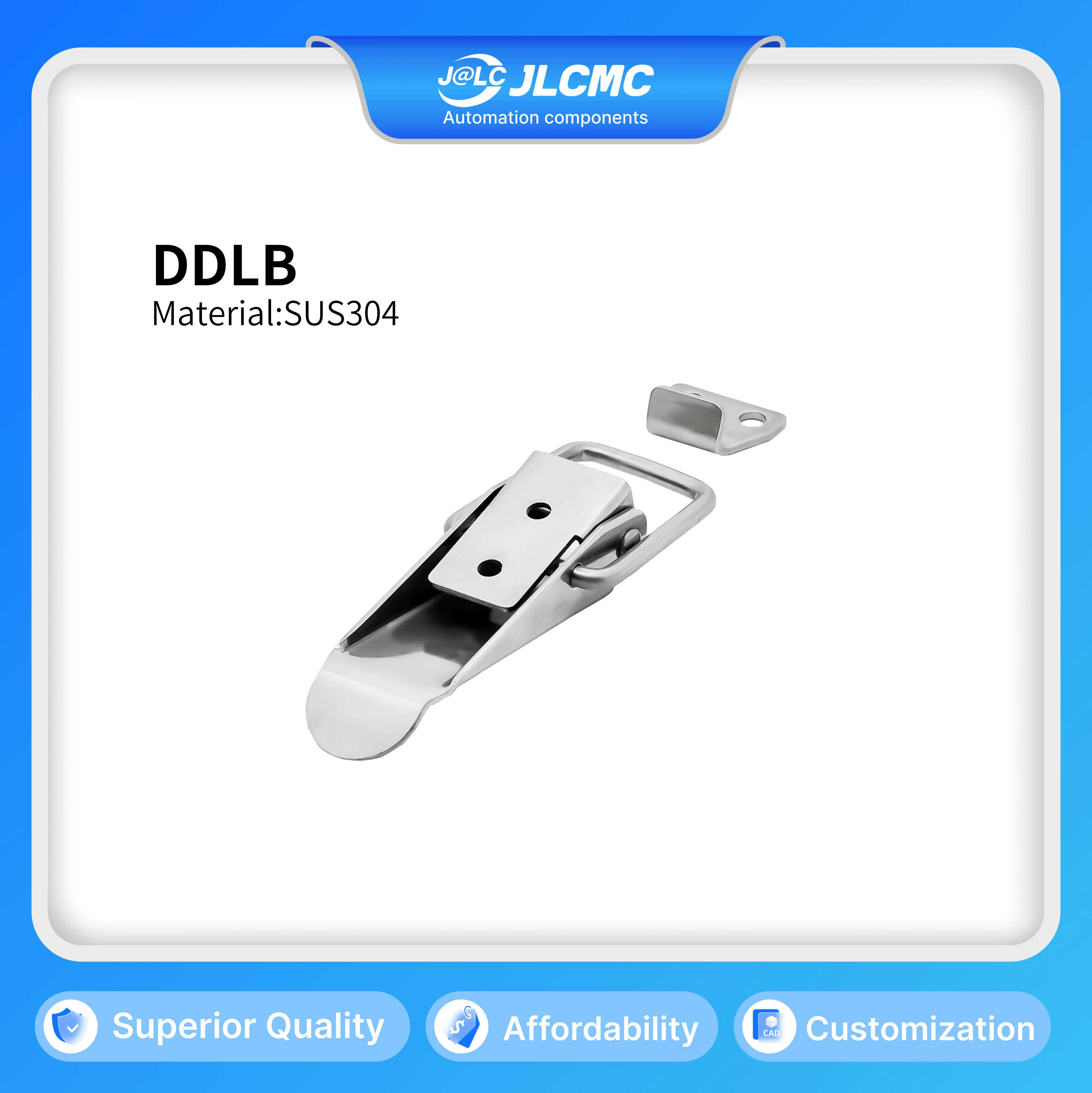 

1pc Middle-Load 90 Degree Duck-mouth Buckle Hook Stainless Steel Toggle Latch Catch 85x36mm Clasp Loaded Draw Toggle Clamp Hasp