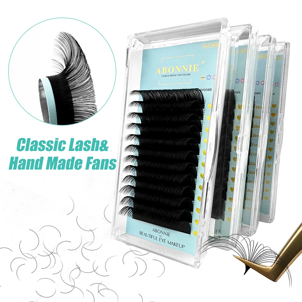 Abonnie Cashmere False Classic Eyelashes Extensions Silk Cilios Soft Individual Eyelash Extensions Handmade Lashes Extensions