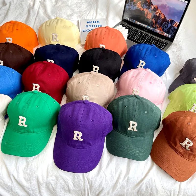 

Cotton Baseball Cap for Men and Women Fashion Letter "R" Embroidery Hat Casual Hip Hop Snapback Hat Summer Sun Caps Unisex