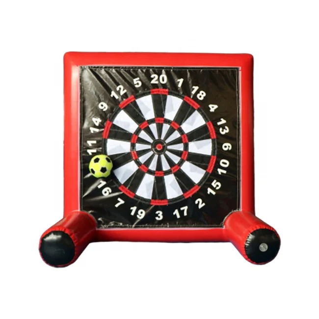 Indoor / outdoor red double-sided monster soccer dart game inflatable foot dart board game for sale