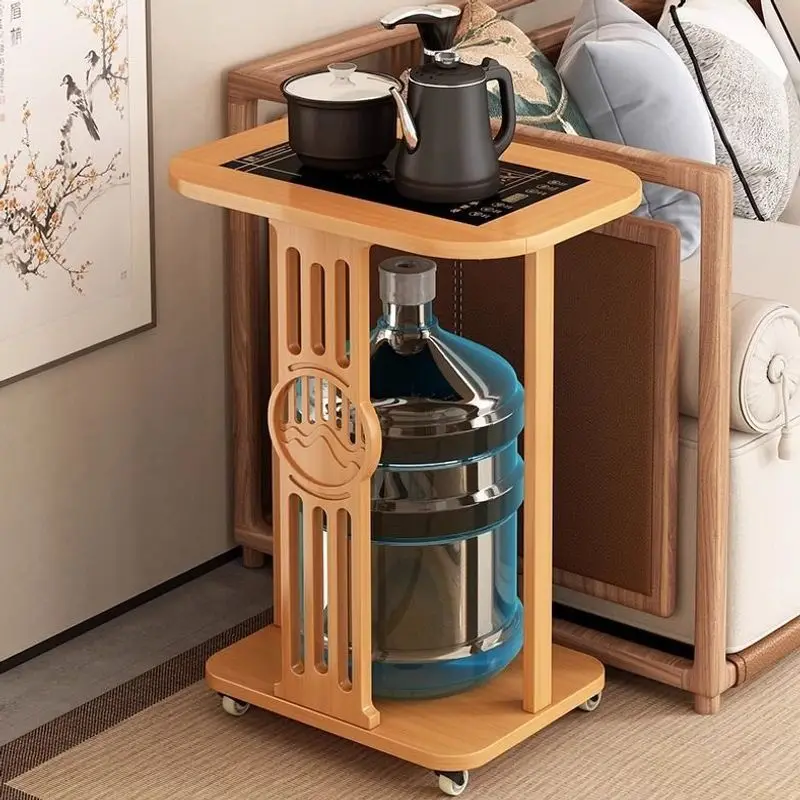 Mobile small coffee table, side cabinet, tea making table, home tea cart, rack, kettle