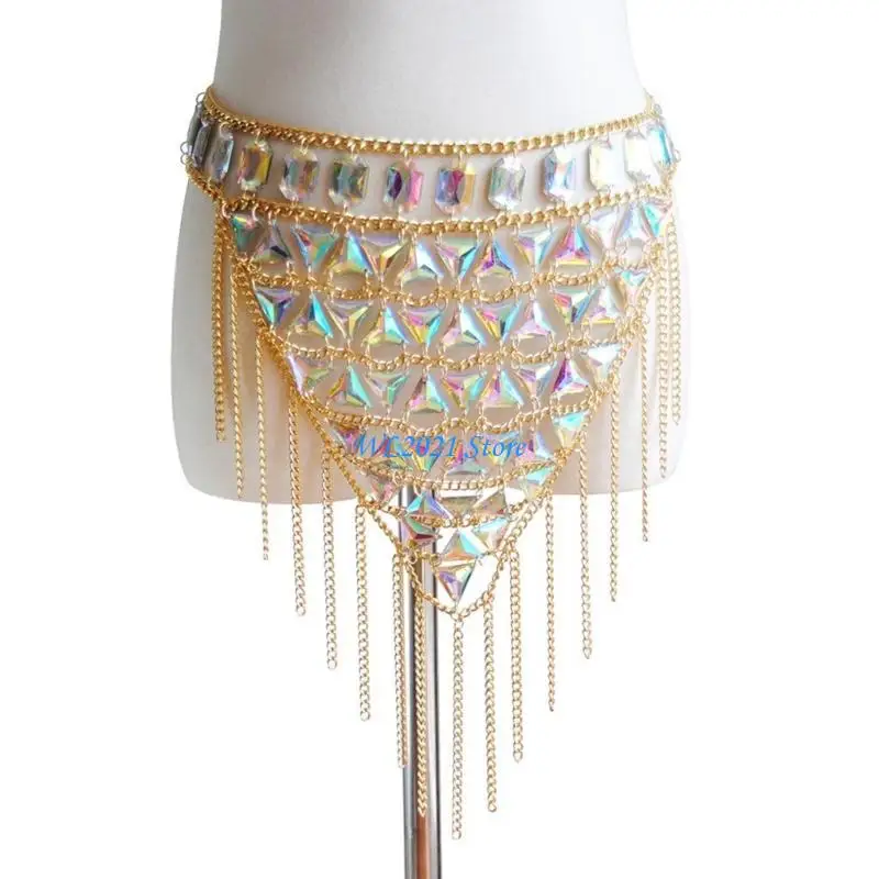 G5GC Fashion Fringe Body Chain for Women Bra Body Chain Halter Backless