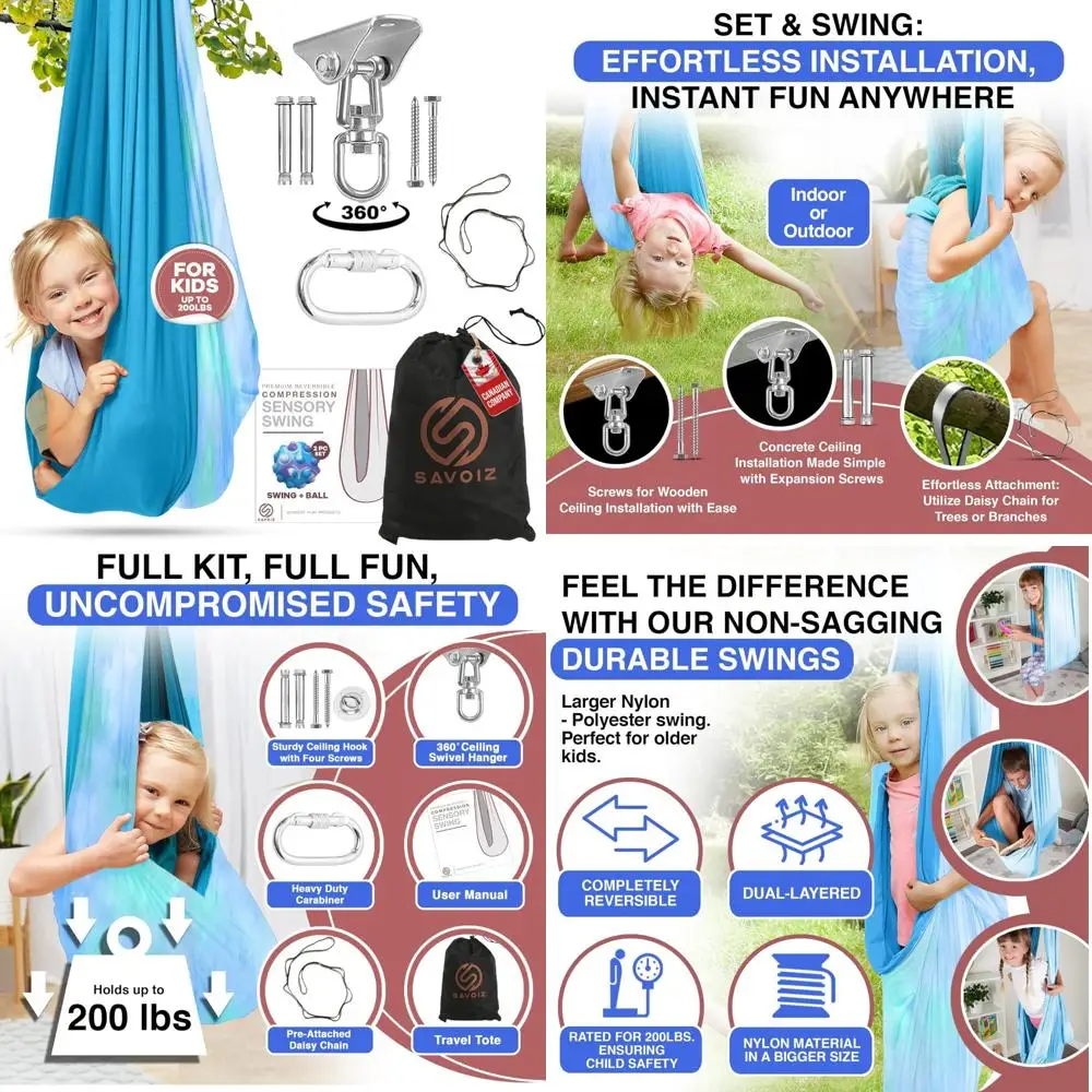 

Children's Sensory Therapy Swing - Durable, Adjustable, Easy Install - Ideal for Indoor and Outdoor Use - Perfect for Sensory Pr