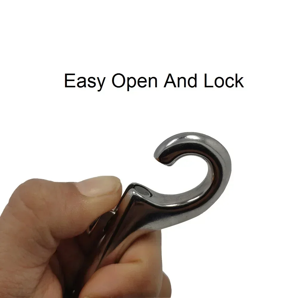 5PCS 316 Stainless Steel Oval Eye Bolt - 65-91mm Marine Grade Snap Hooks for Diving/Dog Leash
