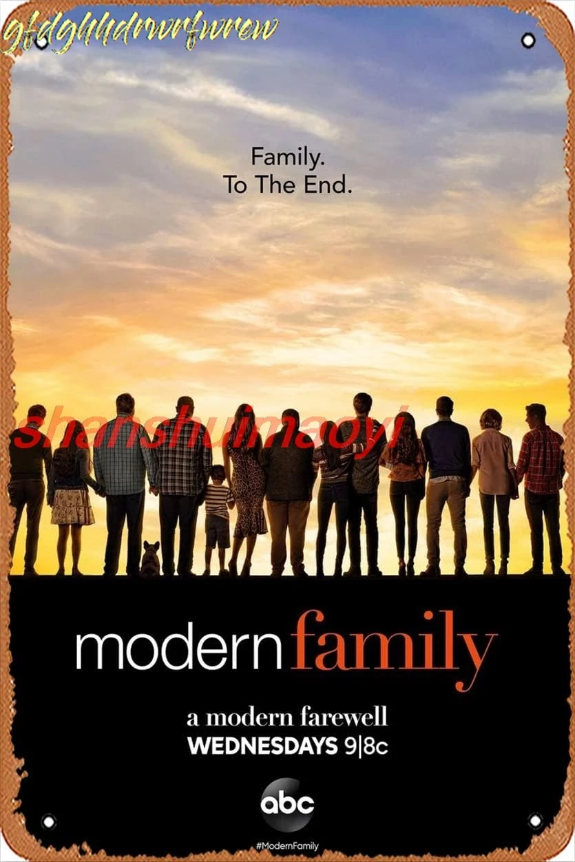 Modern Family (Sofia Vergara, Jesse Tyler Ferguson) TV Show Poster Tin Sign Film Movie Cinema Theater 8x12 Inches - Vintage sign