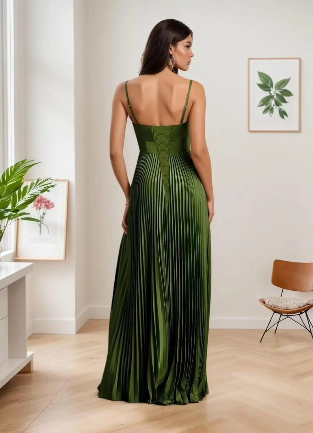 Una línea de vestidos de dama de honor de satén para mujer con abertura larga una línea plisada vestido de invitados de boda vestido de cóctel formal vestido formal