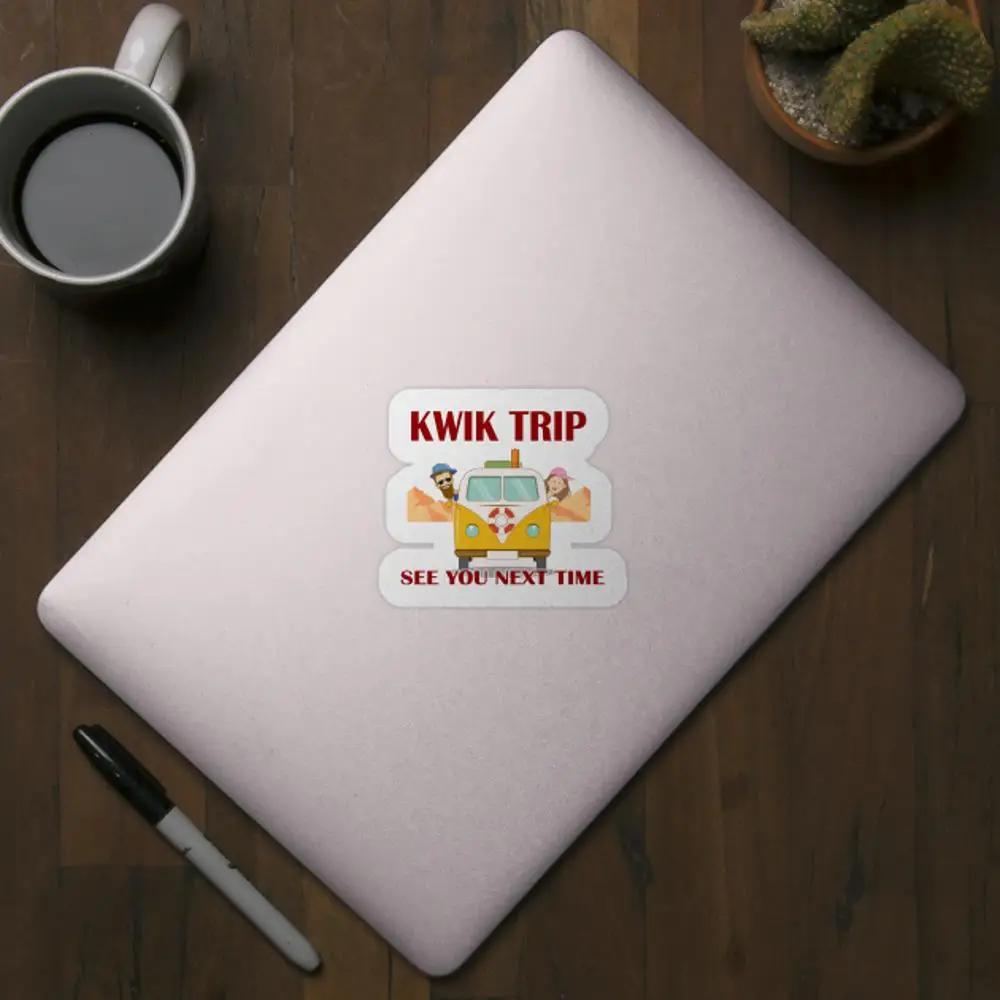 Kwik Trip Sticker for Laptop  Car  Cartoon Art Fashionable  Suitcase