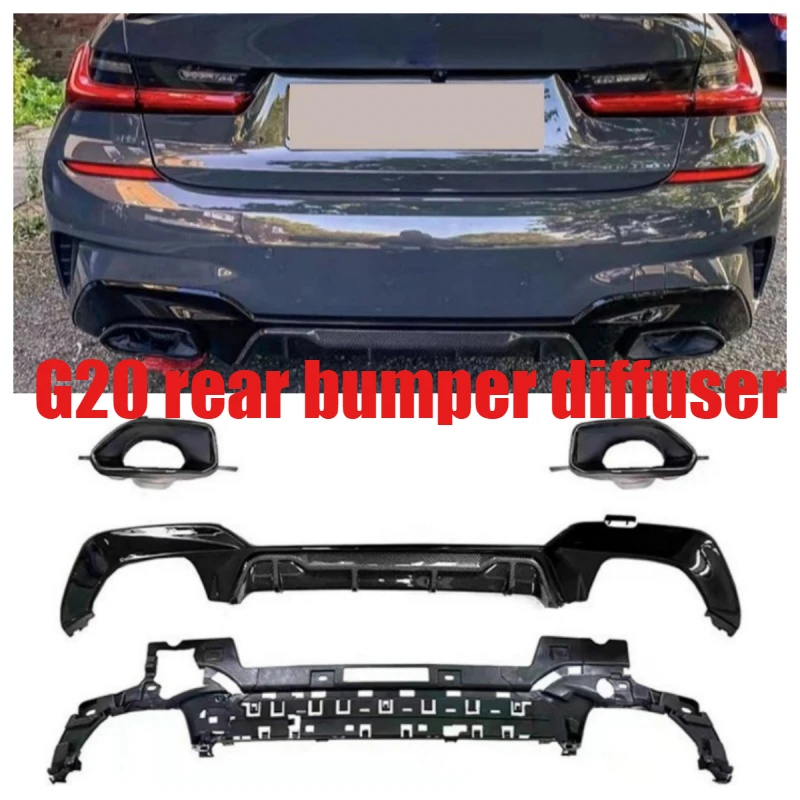 Suitable for BMW 3 Series G20 G28 retrofit upgrade 340I rear lip large tailpipe body kit rear bumper spoiler 20-22