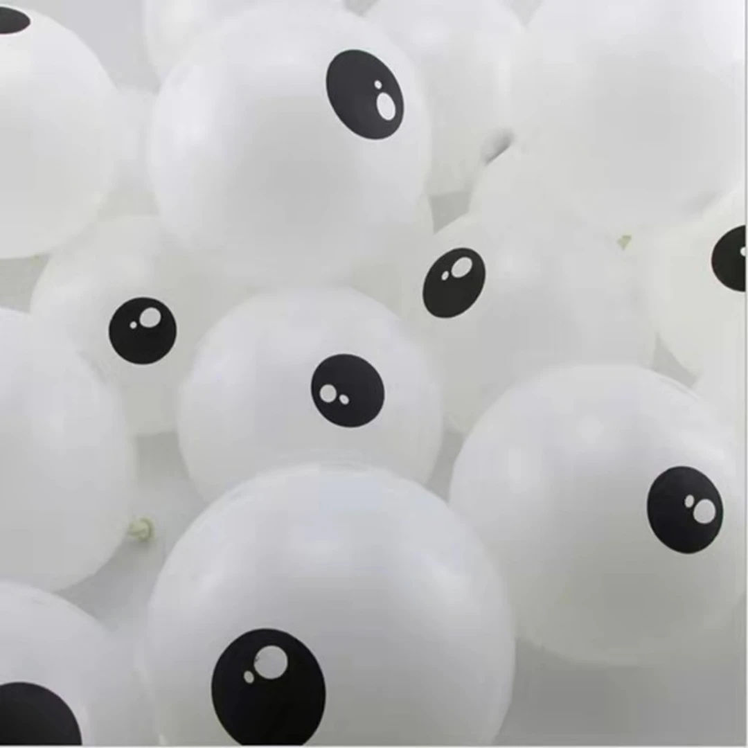 20Pcs Halloween Eyeball Balloons Ghost Black Balloons Halloween Balloon Trick Or Treat Decorations