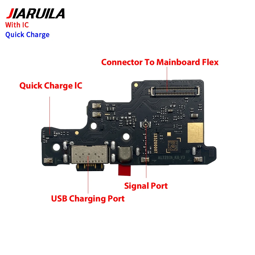 USB Charging Port Board Flex Cable Connector Parts For Xiaomi Redmi Note 13 Pro 4G 5G Plus Note 15 Pro Microphone Module With IC