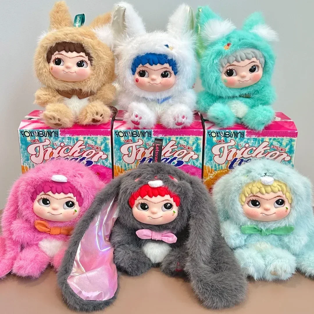 

Wakuku Fox & Bunny Trick or Treat Series Kawaii Action Figures Model Dolls Hip Girl Blind Box Gifts