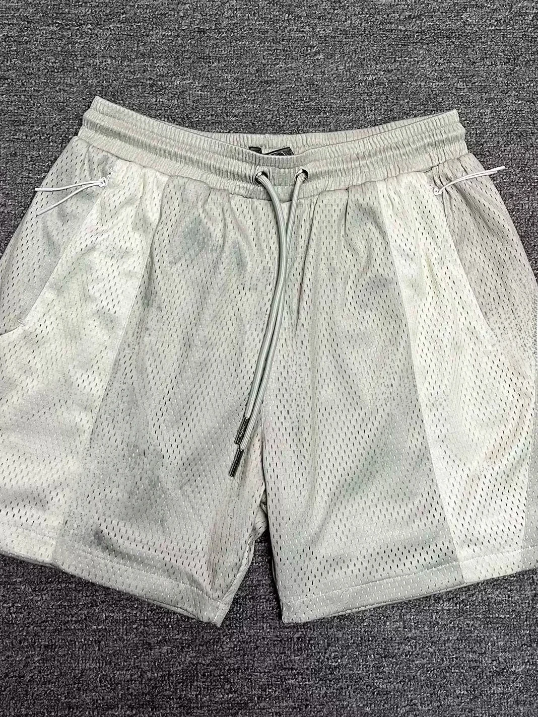 American Street Style Kith Macaron Light Green Mesh Splicing Pure Original Five-Quarter Quick Dry Breathable Casual Shorts
