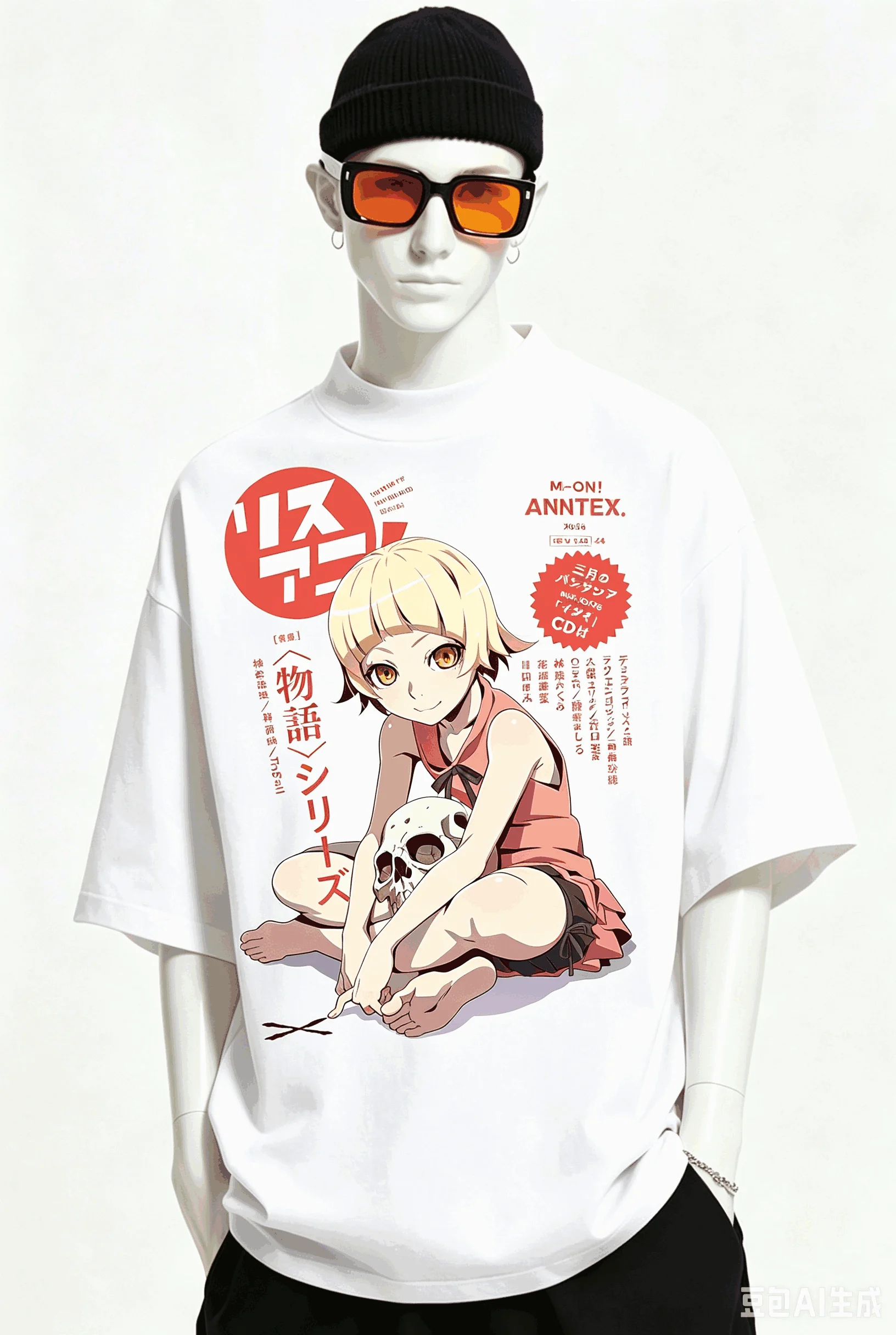 Monogatari Series Oversized Unisex Graphic Print Crew Neck T-Shirt for Men Women high quality Y2k Short Sleeves Classic Couples
