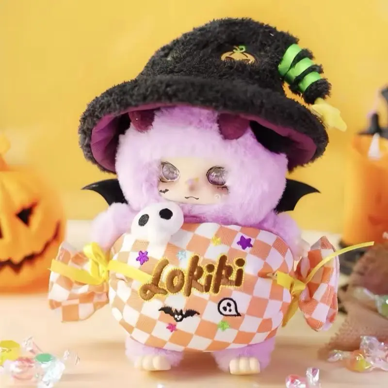 새로운 정품 로키키 트릭 오어 트릿 시리즈 블라인드 박스 플러시 서프라이즈 인형 호박 해골 귀여운 토끼 컬렉션 장난감 할로윈 선물