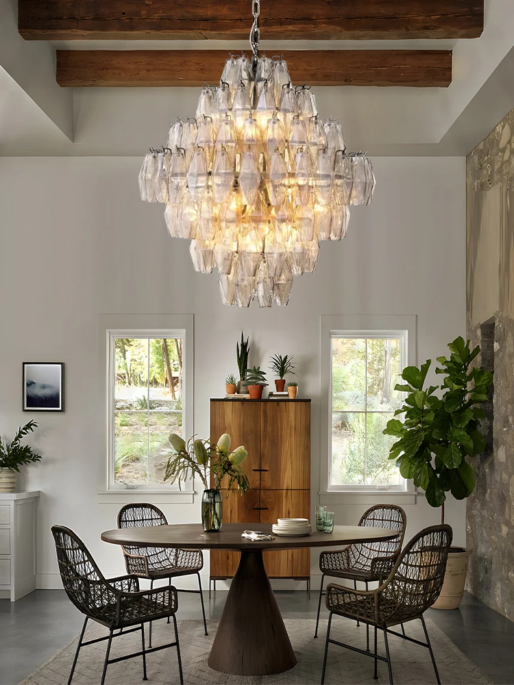 Diamond Glass Bottle Vintage American Hanging Lamp for Ceiling Led Home Decor Pendant Lights Living Room Villa Light Fixture