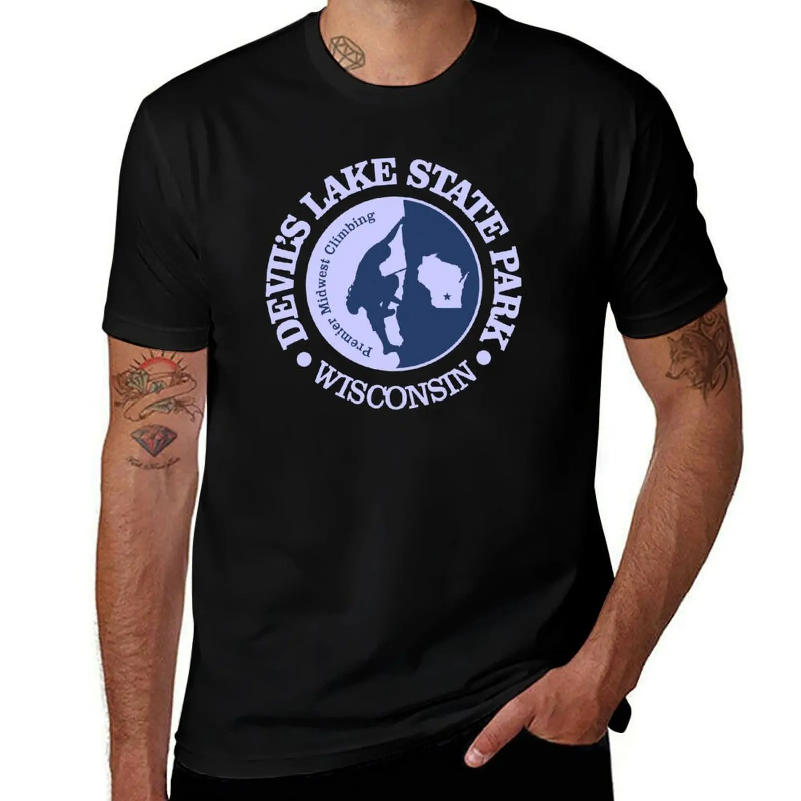 Devil_s Lake Climbing. (CLB) T-Shirt Vintage Style Printed Top