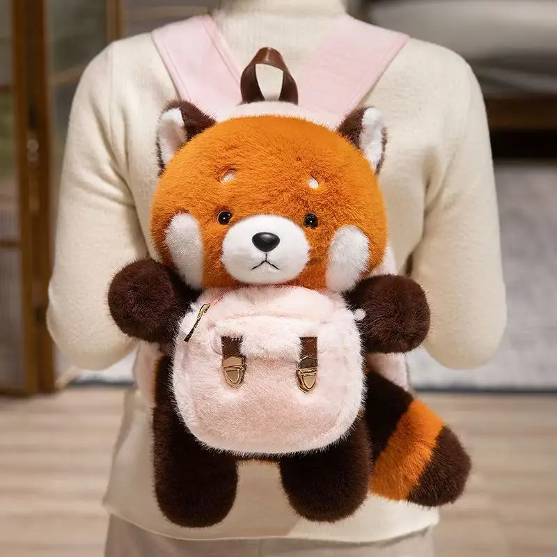 35cm Panda Reisrugzak Simulatie Knuffel Handgemaakte pop Cartoon Anime Schattig Kussen Kussen Woondecoratie Kindergeboorte