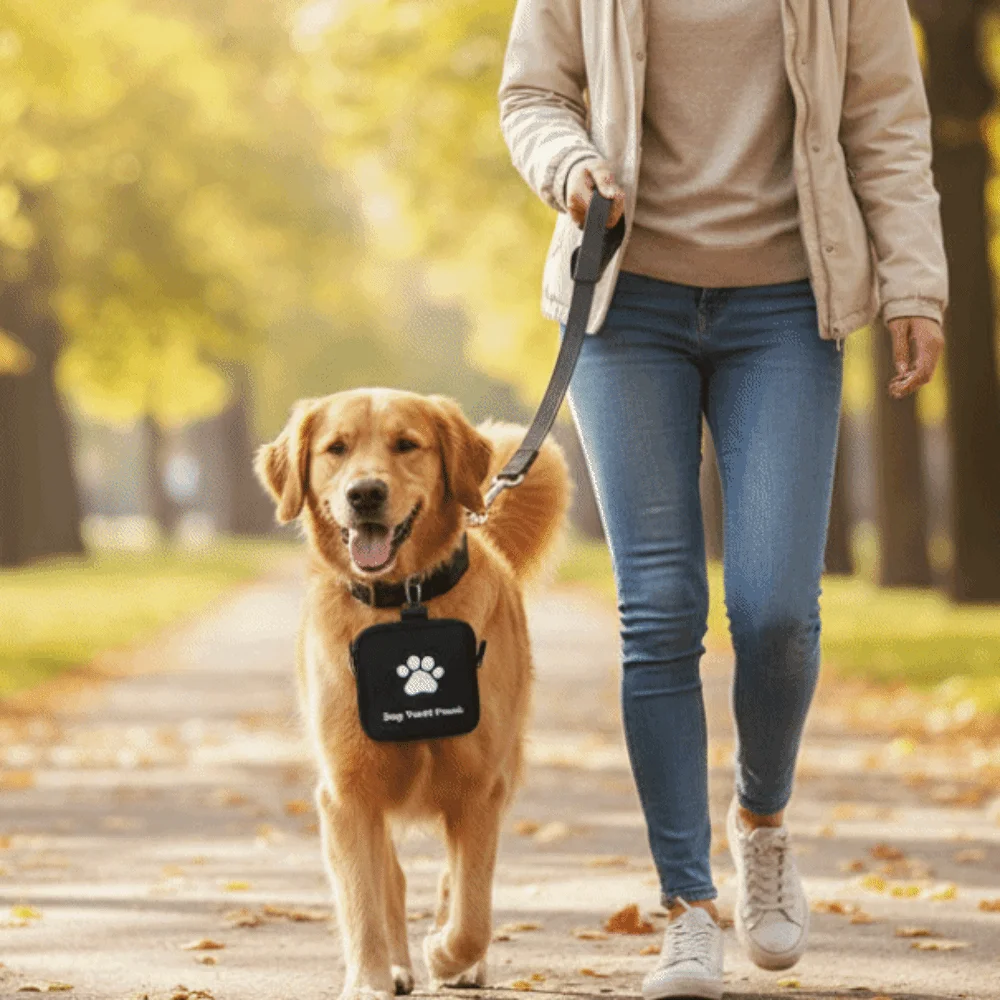 Waterproof Portable Dog Snack Bag Leak-Proof Zipper Closure Pet Training Reward Pouch Large Capacity with Hanging Ring