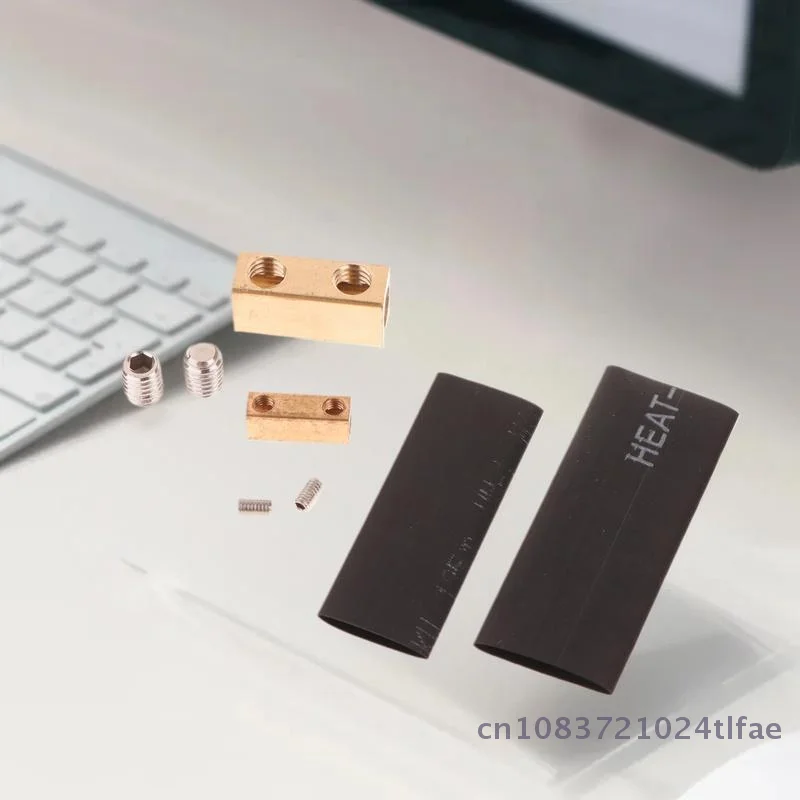 5-teiliger Messing-Klemmenblock mit Schrumpfschlauch, hoher Strom, wasserdicht, Schnellklemmenblock, druckfrei, Schnellverbinder