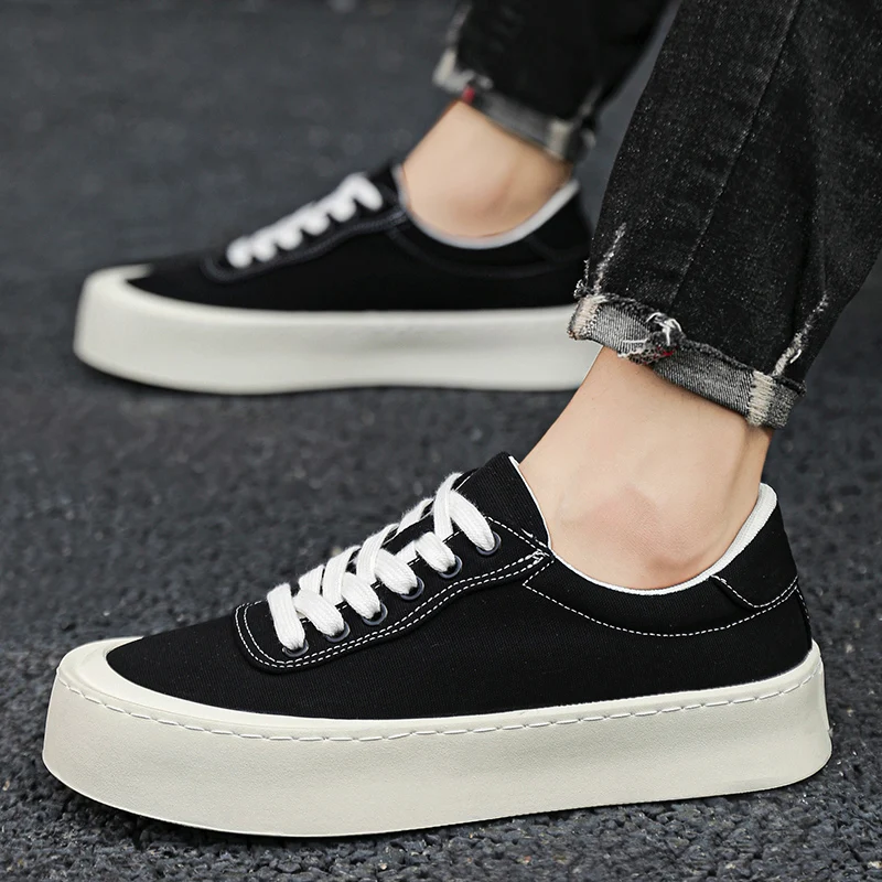 

2025 New Summer Breathable Korean Versatile Sports and Leisure Board Shoes Japanese Simple Thick Bottom Canvas Trendy Shoes