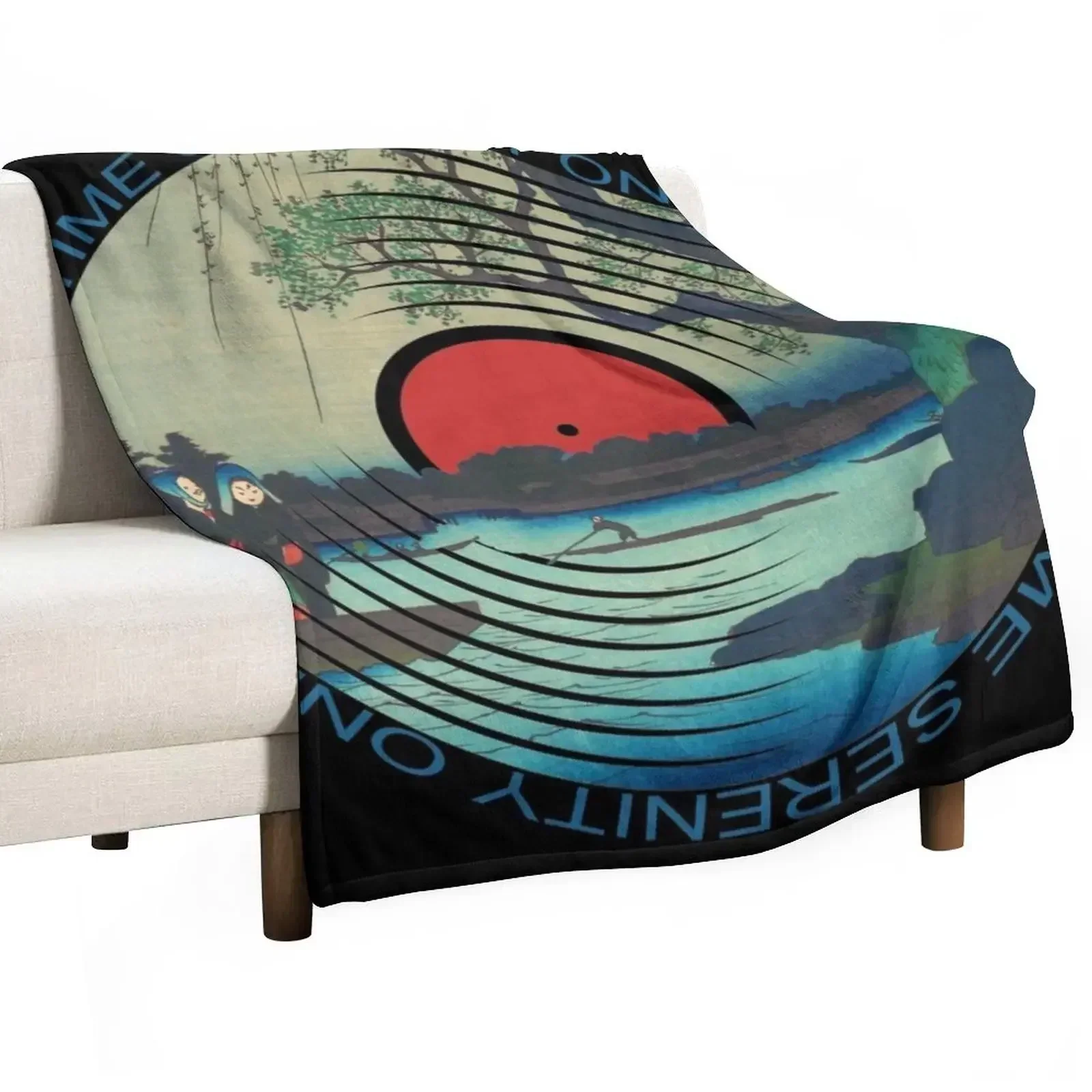 Sobriety Serenity One Day At A Time AA Sober River Throw Blanket Flannel Fabric Large Blankets