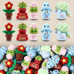 LOFCA 5pcs 3D Cartoon Cactus Sunflower Silicone Beads Ideal for DIY Keychains Phone Charms Jewelry Crafting Jewelry accessories