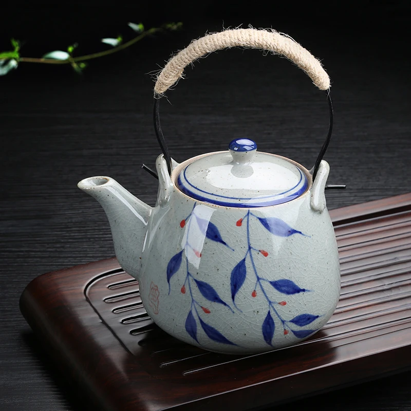 

1000ml Large Capacity Ceramic Teapot Zen Beam Pot Home Beauty Tea Set White Porcelain Tea Infuser Traditional Tea Accessories