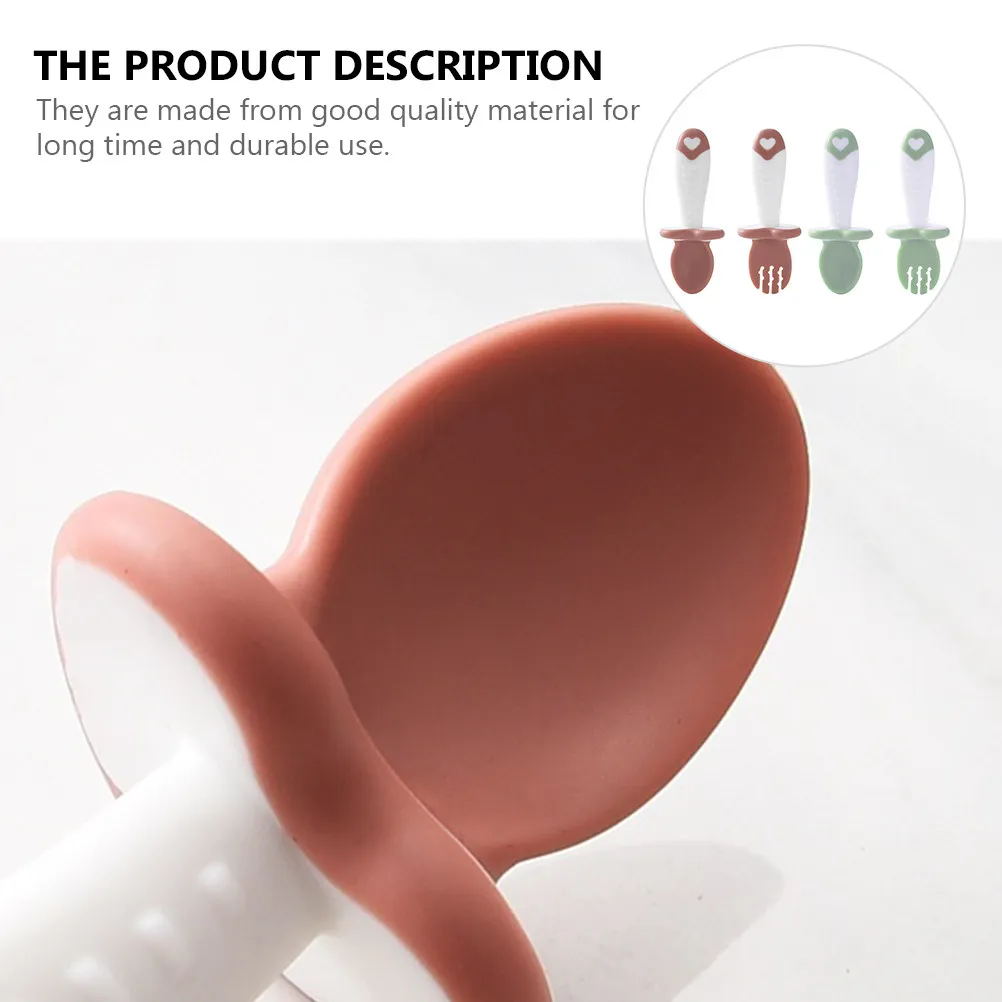 Baby Feeding Spoon Set Silicone Fork Halloween Christmas Kids Cutlery Sets Infants Baby Eating Sets Baby Utensils Set 2Sets