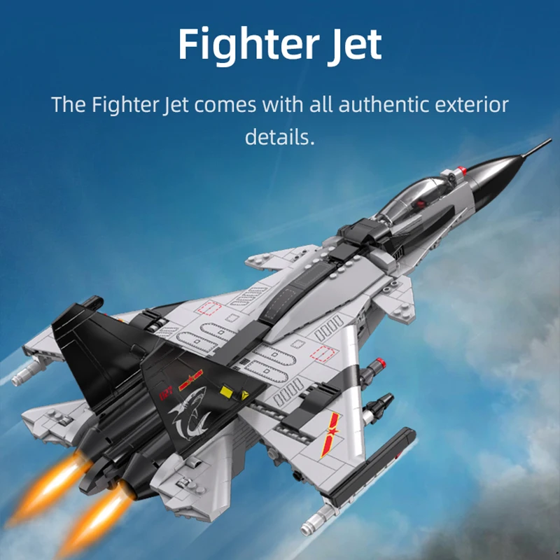 1010pcs Expert Military Fighter Aircraft Model Building Block Classic City Police Plane Weapon Bricks Educational Toys Kids Gift