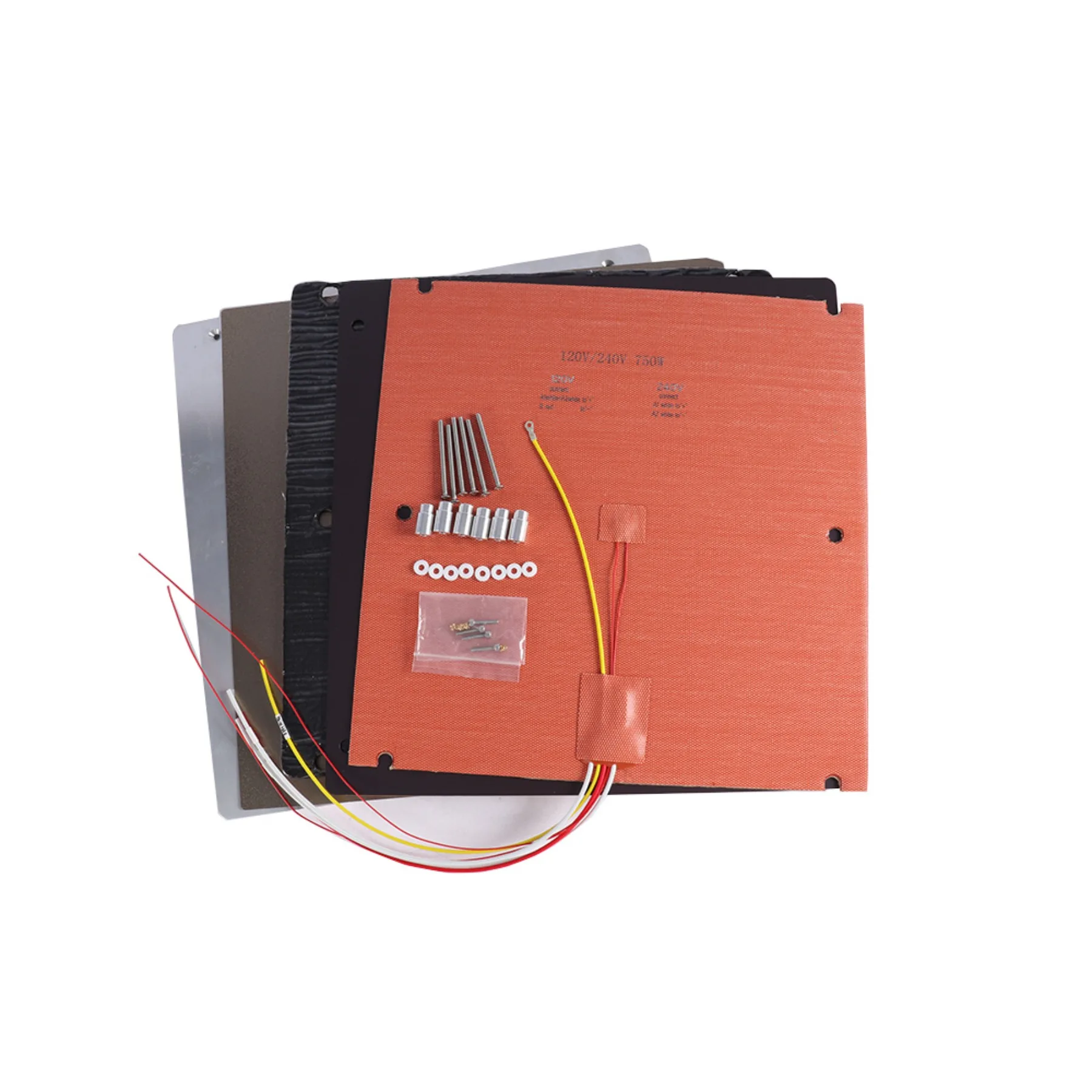 Kit de actualización de cama calefactable para impresora 3D Sovol SV08, elevador de 10 mm, calentador de silicona de 120 V/240 V y placa de aluminio plana de 0,1 mm de Nadir