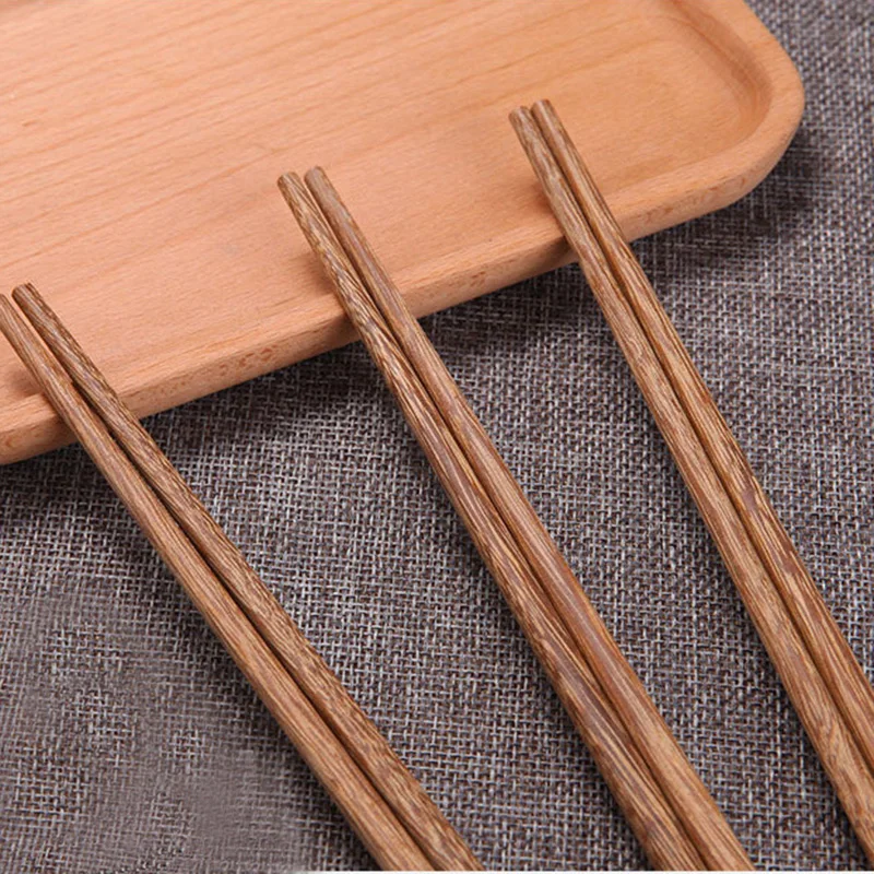 10 Pairs Natural Rosewood Chopsticks Reusable Healthy Chinese Wooden Chop Sticks Sushi Food Stick Tableware Kitchen Utensils New