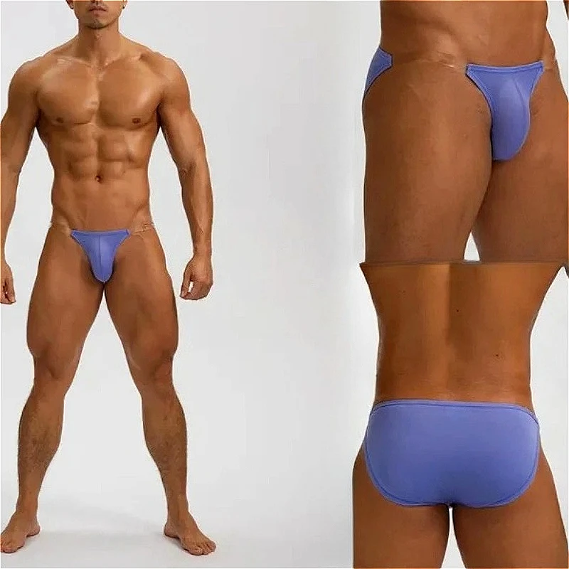 

Sexy Underwear Mens Convex Pouch Briefs Ice Silk Erotic Hombre Male Lingerie Tanga Transparent Waistband Low Waist Homme Thongs