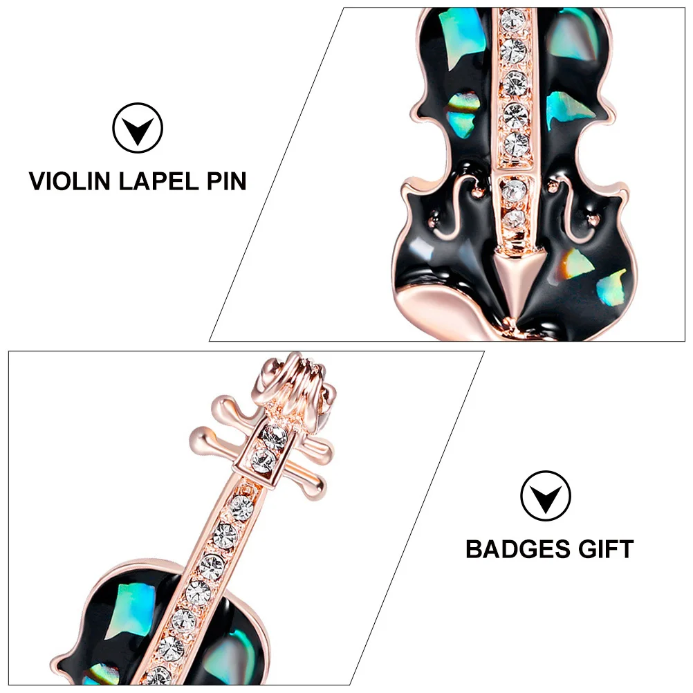 

1Pcs Violin Lapel Pin Enamel Brooch Pin Retro Chic Accessory for Party Daily Wear Fashion Badge Gift Badges Gift