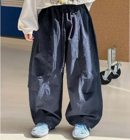 Boys Pants 2026 Spring and Summer New Childrens Clothing Korean Style Boys and Girls Fashionable Cotton Overalls Simple