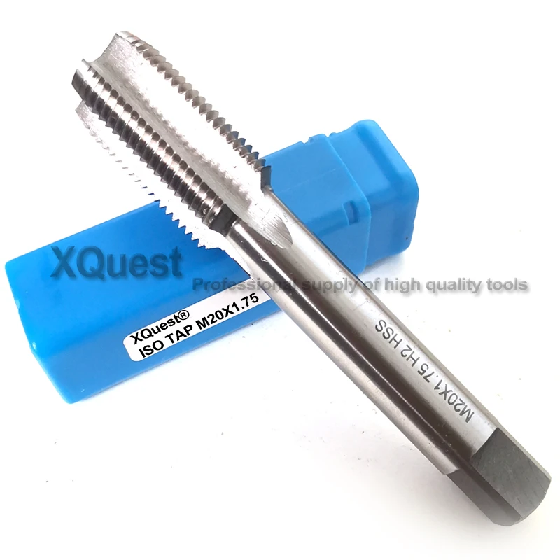 XQuest HSS Metric thread hand tap M20 M20X2.5 M20X2 M20X1 M20X0.75 M20X0.5 left hand Straight Flute plug taps M20X1.5 M20X1.25