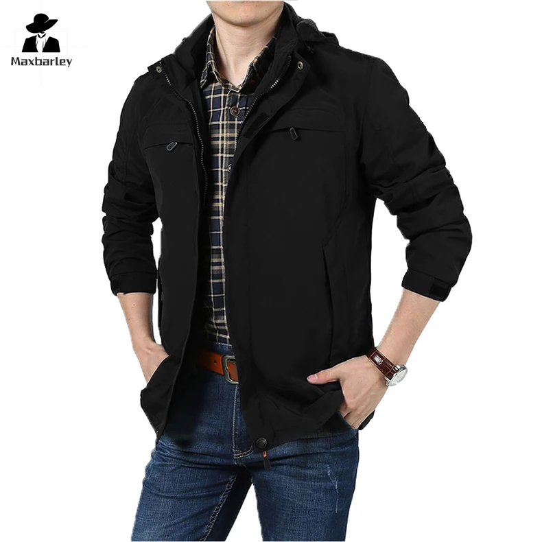 Cargo Jacket Men's Technical Casual Hooded Coat Windproof Waterproof Retro Boxing Jacket Men's Outdoor Work Clothes Autumn