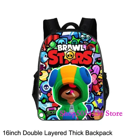 Back To School Brawl Stars Anime Rucksack,Leon Lightweight School Backpack Large Storage Book Bag For Daily Campus Travel