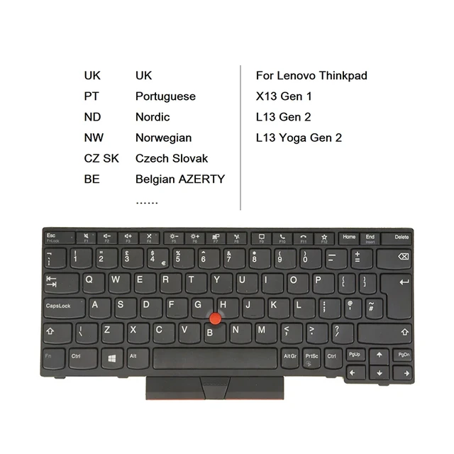 Lenovoラップトップキーボード,Lenovo thinkpad l13/l13,ヨガgen 2,x13 gen 1  uk,スポーツ刺激,nordic,fouth,czech,sovak,Availerty - AliExpress