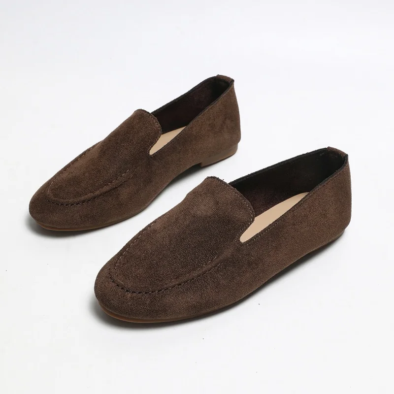 Modische, heiß begehrte, sexy flache Schuhe für Damen, Frühling und Herbst, neue runde Zehenpartie, einfache und bequeme Freizeitschuhe. – Detail 3